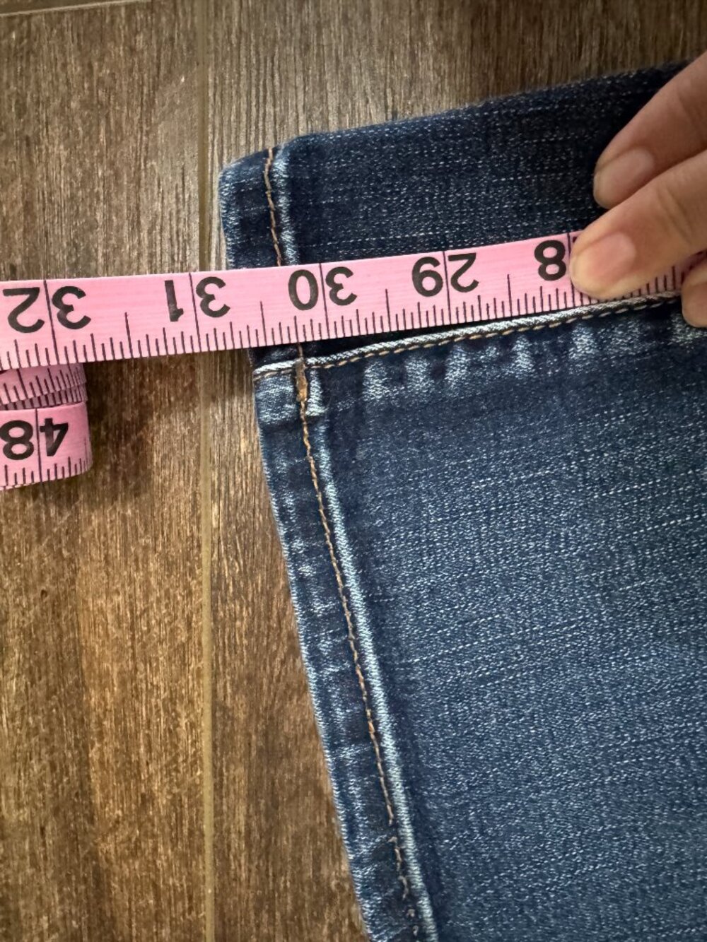 American Eagle Boho Flare Dark Wash Denim Jeans Super Stretch Size 4 - Picture 7 of 7